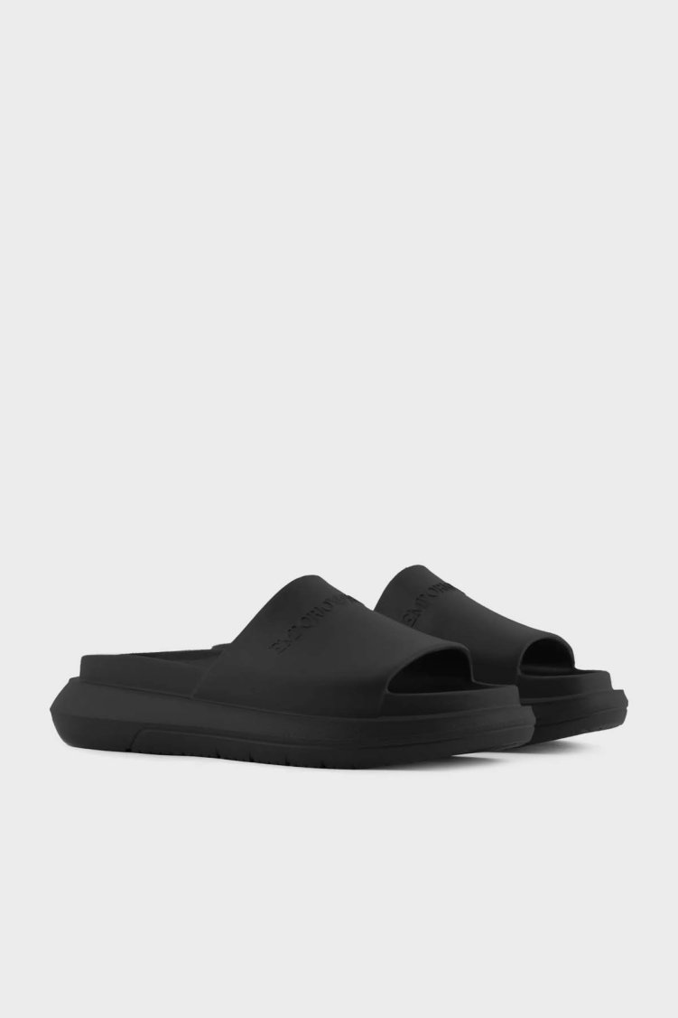 Emporio Armani Logolu Erkek Terlik X4P134 XD405 00002 SİYAH - Emporio Armani (1)