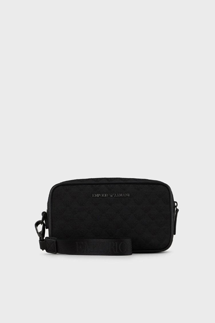 Emporio Armani Logolu Fermuarlı Erkek Çanta Y4R356 Y022V 81336 SİYAH - Emporio Armani