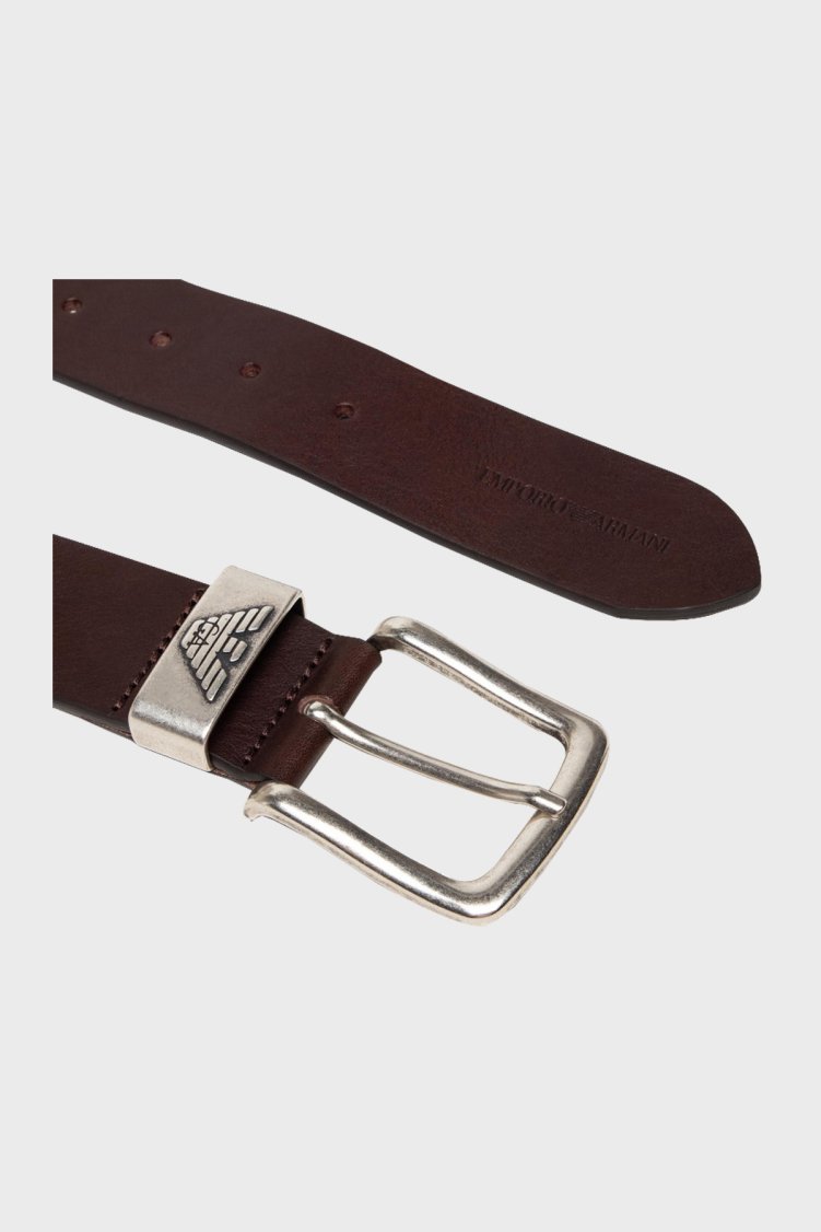 Emporio Armani Logolu Hakiki Deri Erkek Kemer Y4S201 YDD6G 80005 KAHVE - Emporio Armani (1)