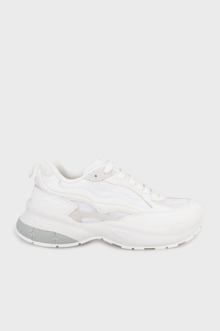 Emporio Armani Logolu Kalın Taban Sneaker Kadın Ayakkabı EW003056 AF23366 U0006 BEYAZ - Emporio Armani