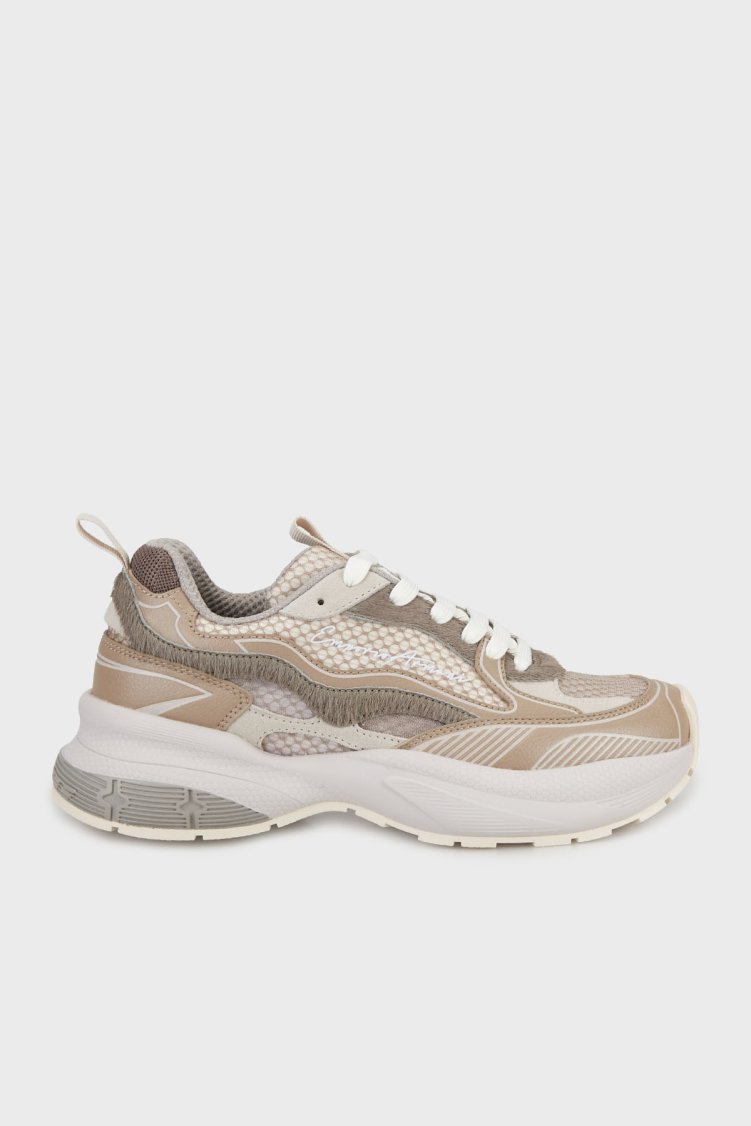 Emporio Armani Logolu Kalın Taban Sneaker Kadın Ayakkabı EW003056 AF23366 U6154 HAKİ - Emporio Armani