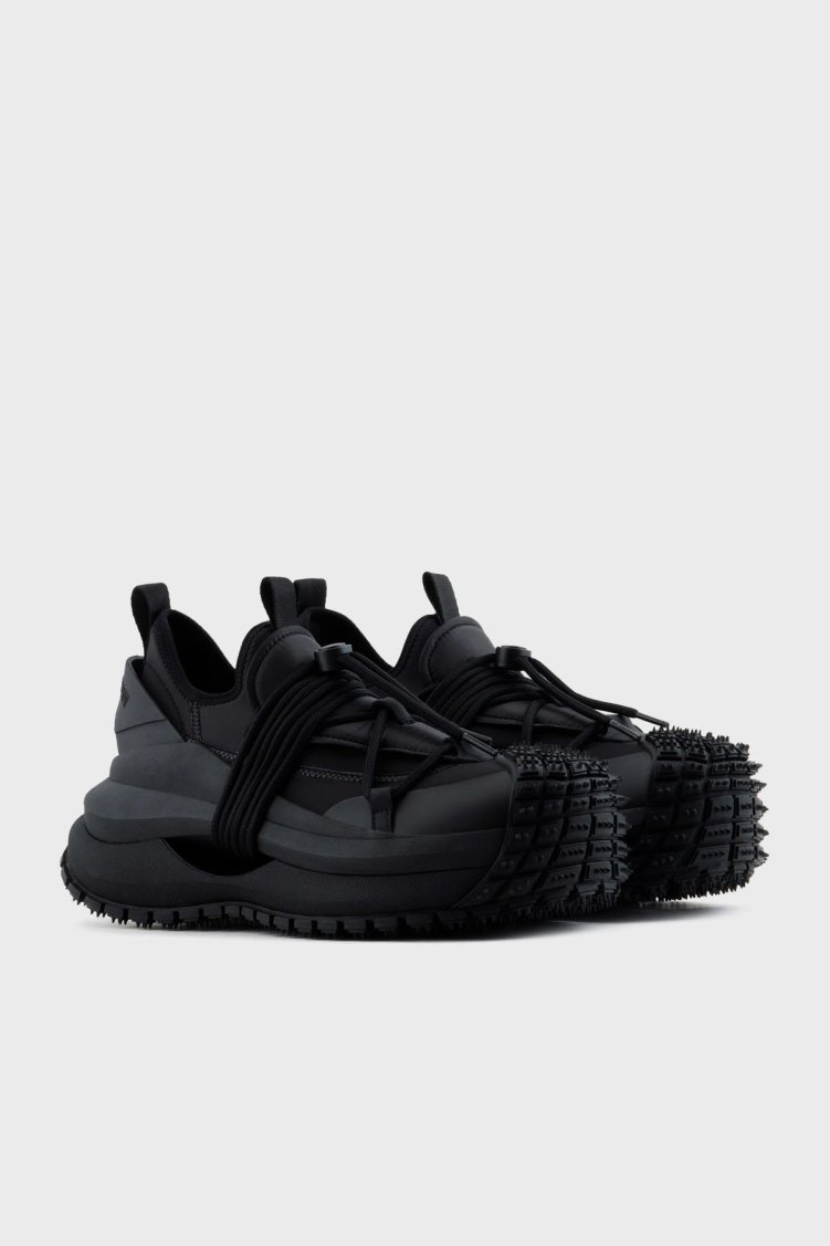 Emporio Armani Logolu Kalın Tabanlı Sneaker Erkek Ayakkabı X4X653 XR083 00002 SİYAH - Emporio Armani (1)