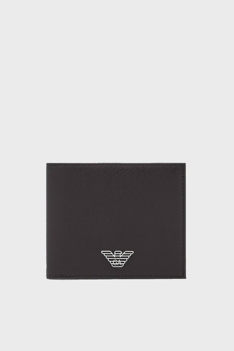 Emporio Armani Logolu Katlanabilir Erkek Cüzdan EM002521 AF13666 UB104 KAHVE - Emporio Armani