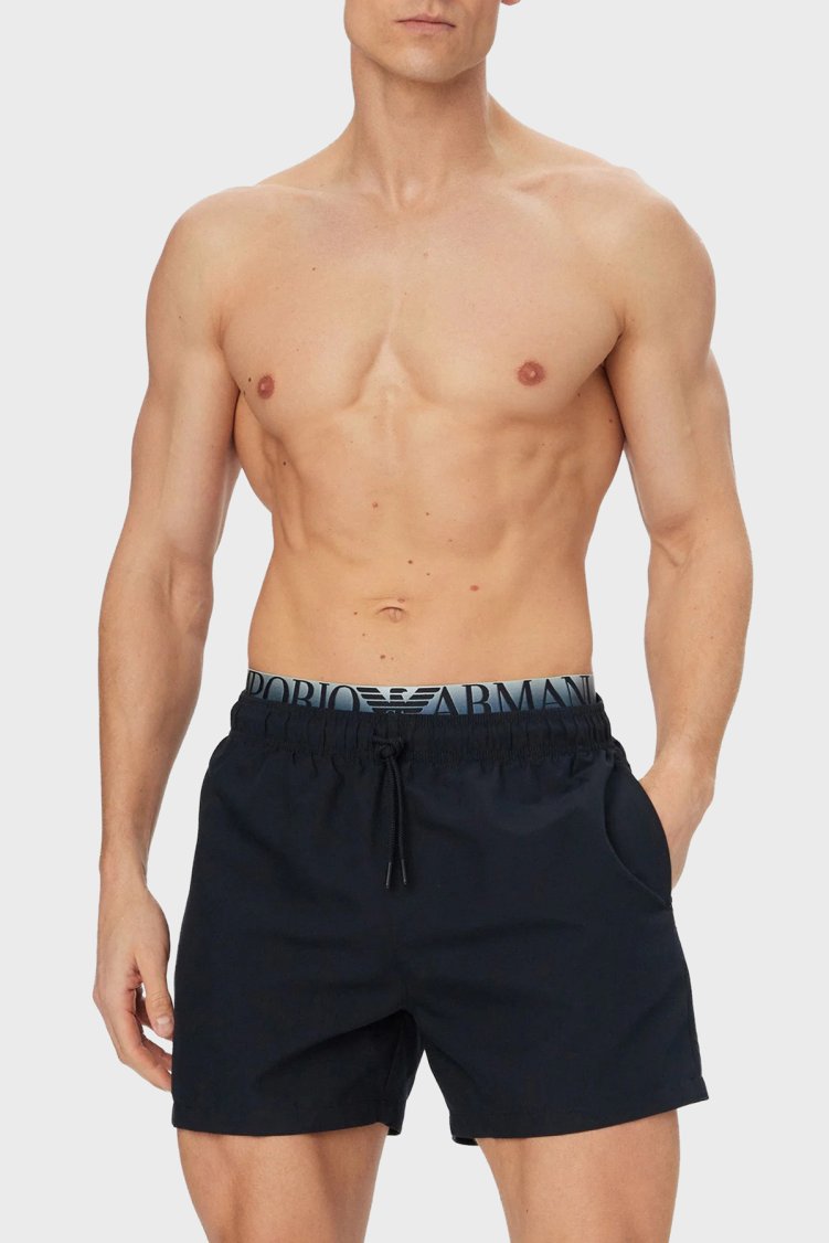 Emporio Armani Logolu Mayo Short Erkek Deniz Şortu EM000686 AF20432 UB102 LACİVERT - Emporio Armani (1)