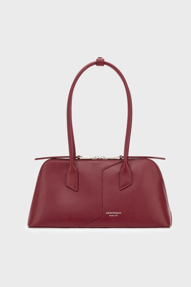 Emporio Armani Logolu Omuz Askılı Kadın Çanta EW005676 AF29741 U5075 Vişne - Emporio Armani