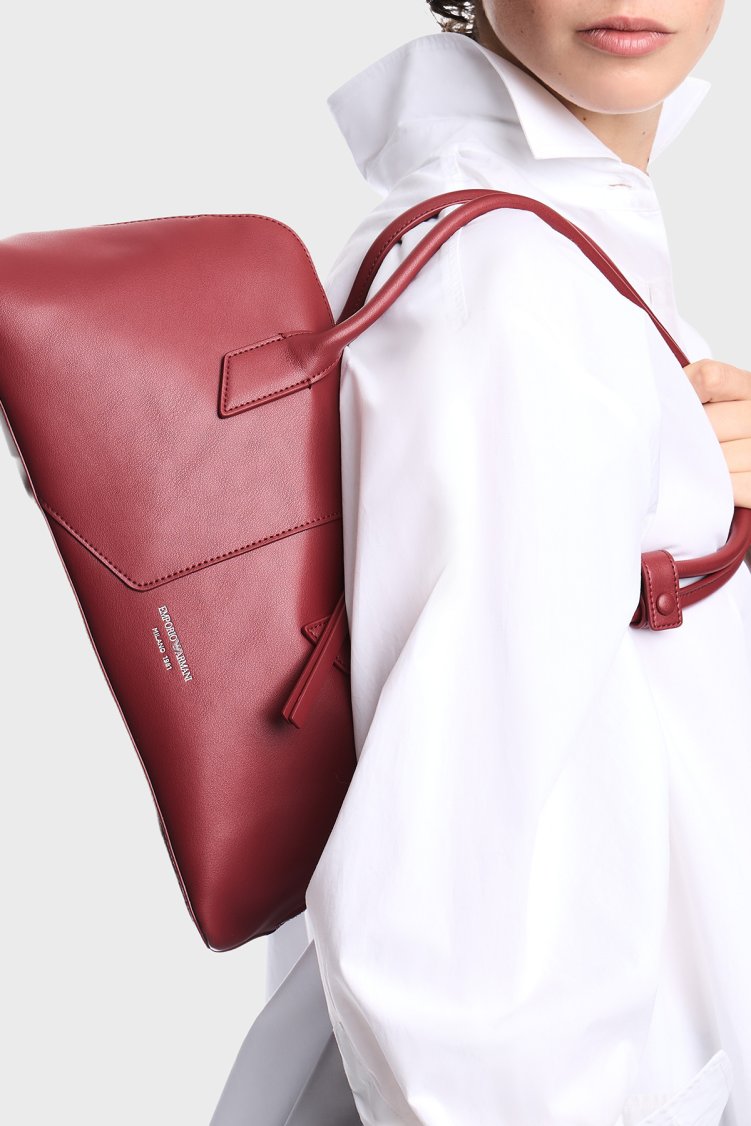Emporio Armani Logolu Omuz Askılı Kadın Çanta EW005676 AF29741 U5075 Vişne - Emporio Armani (1)
