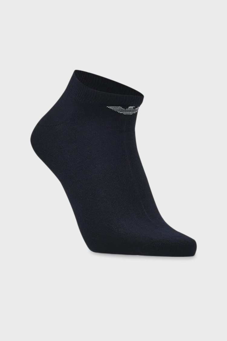 Emporio Armani Logolu Pamuklu 3 Pack Erkek Çorap EM000550 AF14446 MB082 MAVİ - Emporio Armani (1)