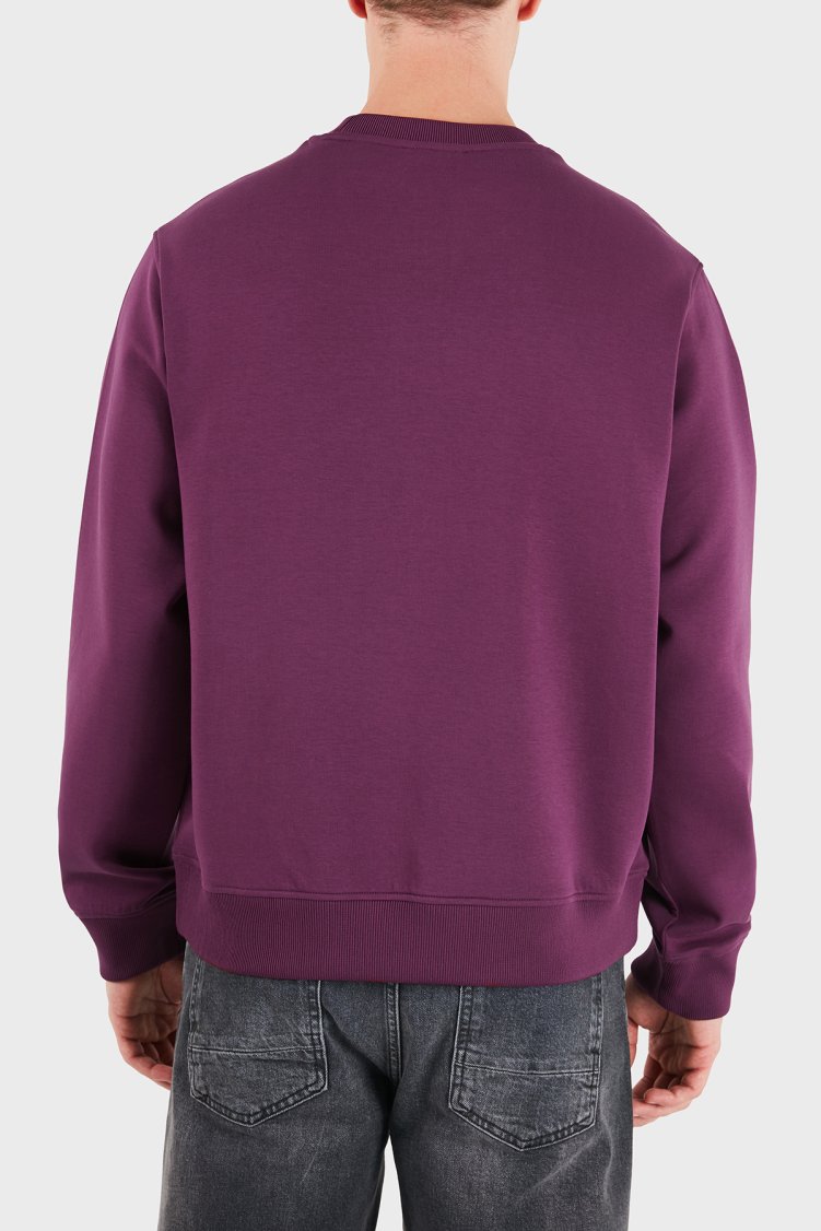 Emporio Armani Logolu Pamuklu Regular Fit Bisiklet Yaka Erkek Sweat EM006841 AF10013 MA174 Mor - Emporio Armani (1)