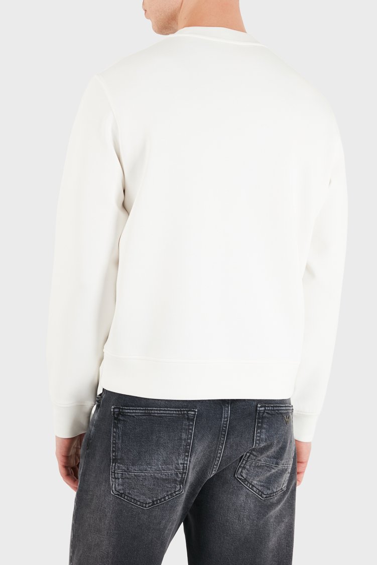 Emporio Armani Logolu Pamuklu Regular Fit Bisiklet Yaka Erkek Sweat EM007352 AF10013 M0497 Beyaz - Emporio Armani (1)