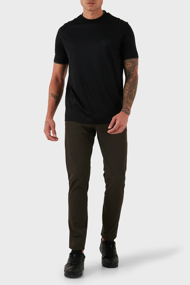 Emporio Armani Logolu Pamuklu Regular Fit Bisiklet Yaka Erkek T Shirt EM002939 AF18312 UC001 SİYAH - Emporio Armani (1)
