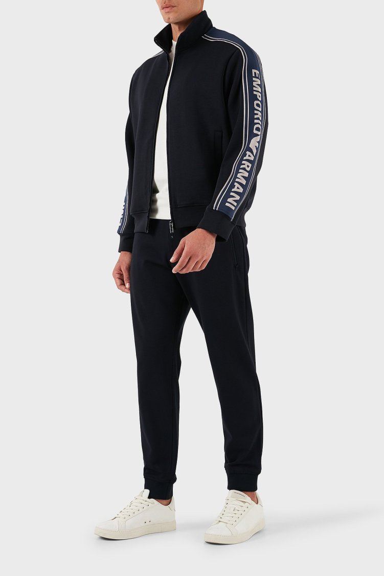 Emporio Armani Logolu Pamuklu Regular Fit Dik Yaka Erkek Sweat EM002913 AF10013 UB118 LACİVERT - Emporio Armani (1)