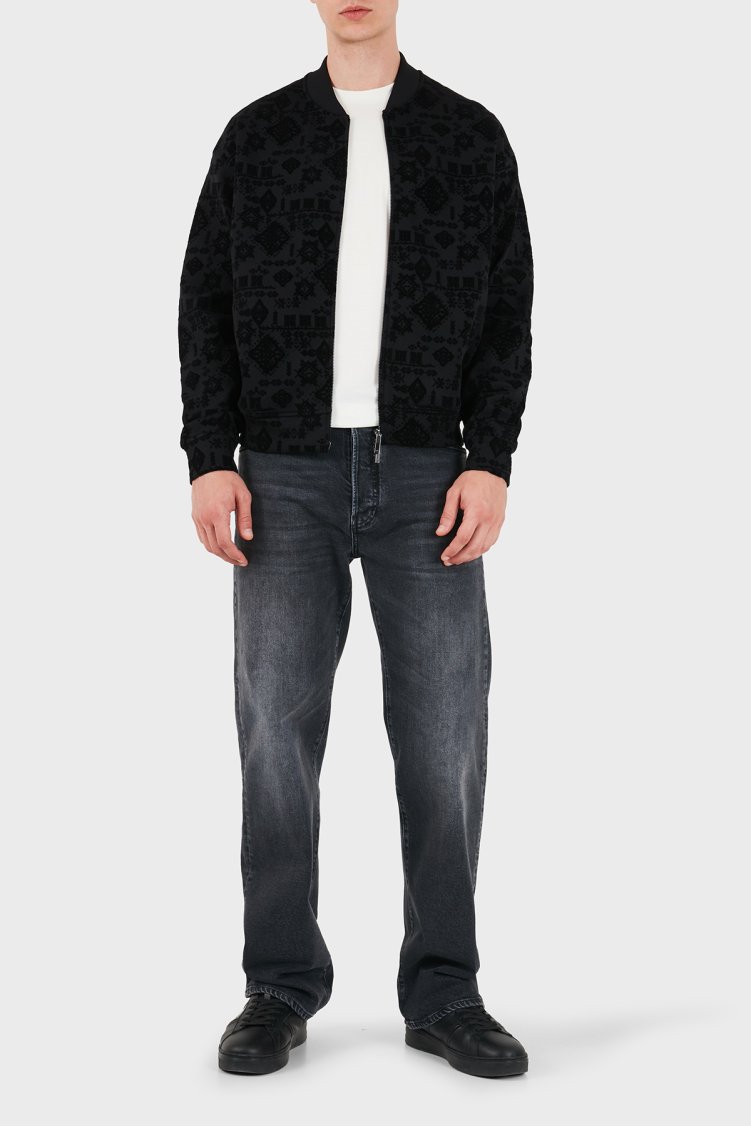 Emporio Armani Logolu Pamuklu Regular Fit Fermuarlı Erkek Sweat EM006881 AF10013 FC377 Siyah - Emporio Armani (1)