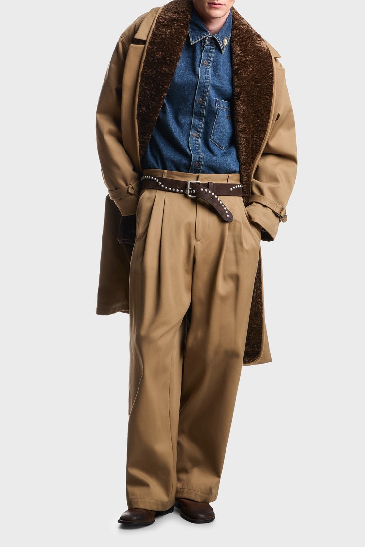 Emporio Armani Logolu Pamuklu Regular Fit Göğüs Cepli Erkek Gömlek EM007105 AF17805 MB002 Lacivert - Emporio Armani