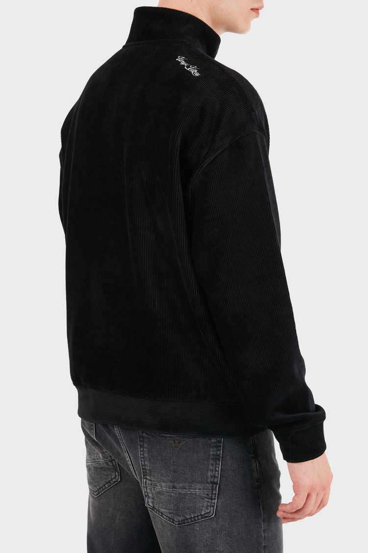 Emporio Armani Logolu Pamuklu Yarım Fermuarlı Dik Yaka Erkek Sweat EM006862 AF28110 UC001 Siyah - Emporio Armani (1)