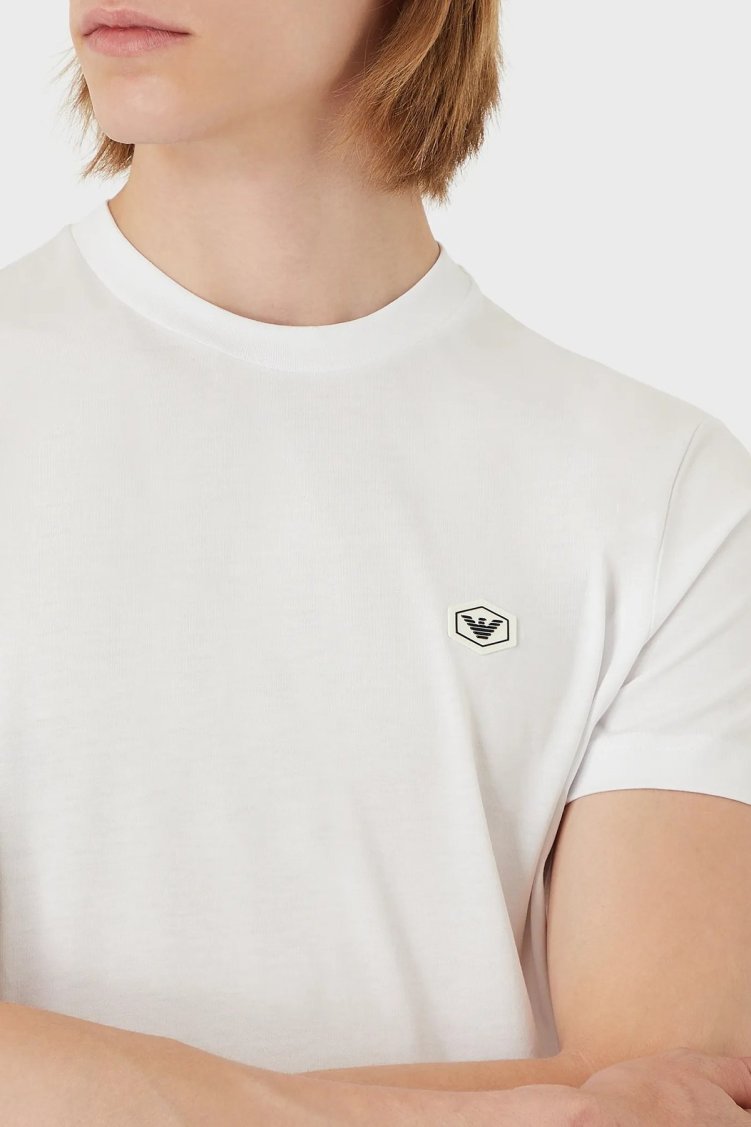 Emporio Armani Logolu Regular Fit Bisiklet Yaka % 100 Pamuk Erkek T Shirt 8N1TQ6 1JRGZ 0100 BEYAZ - Emporio Armani (1)