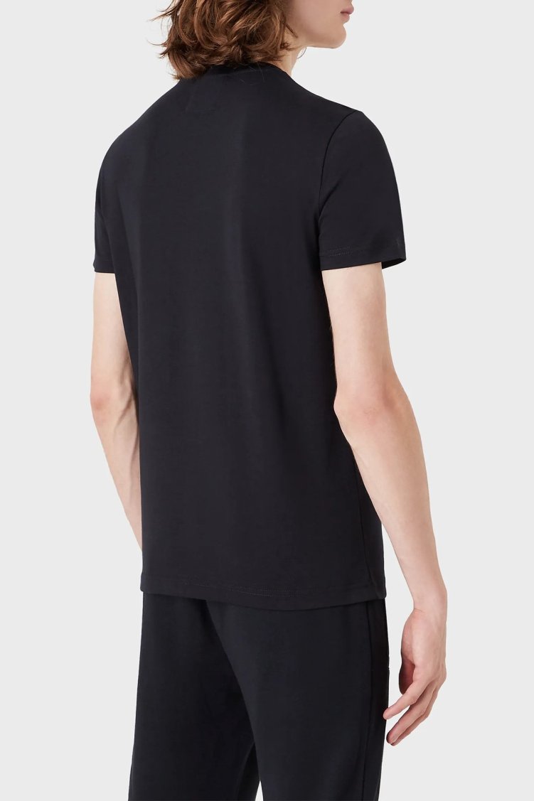 Emporio Armani Logolu Regular Fit Bisiklet Yaka % 100 Pamuk Erkek T Shirt 8N1TQ6 1JRGZ 0920 LACİVERT - Emporio Armani (1)