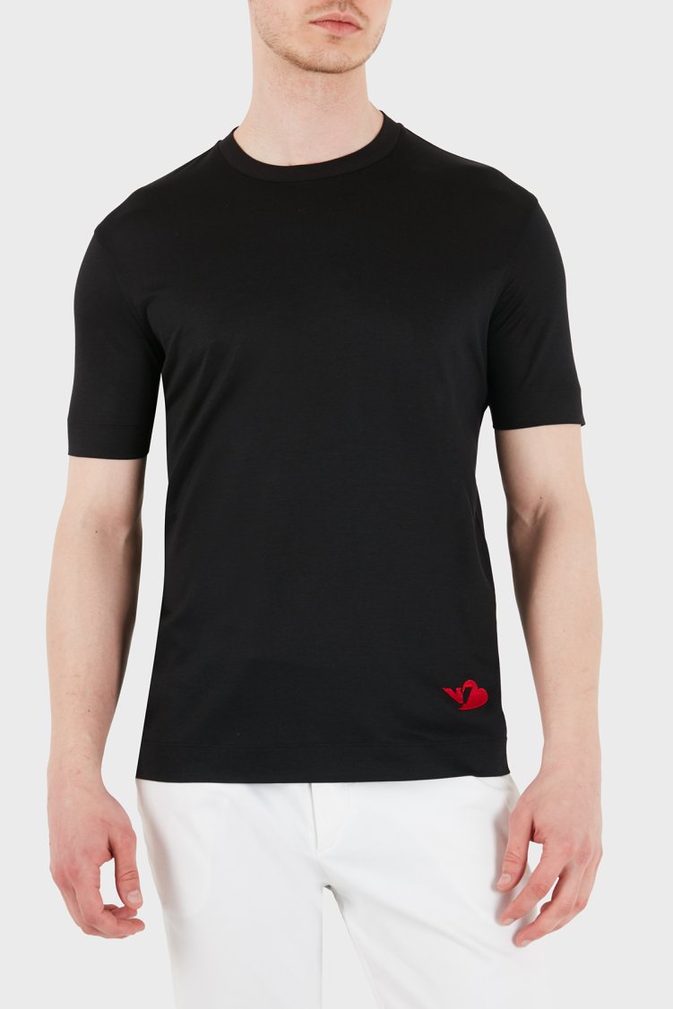 Emporio Armani Logolu Regular Fit Bisiklet Yaka Erkek T Shirt EM005243 AF13747 UC001 SİYAH - Emporio Armani