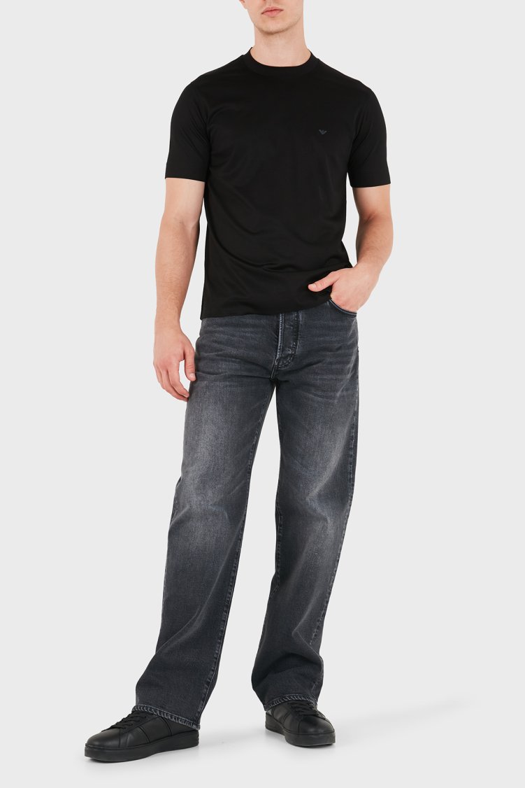 Emporio Armani Logolu Regular Fit Bisiklet Yaka Erkek T Shirt EM006318 AF10017 UC001 Siyah - Emporio Armani (1)