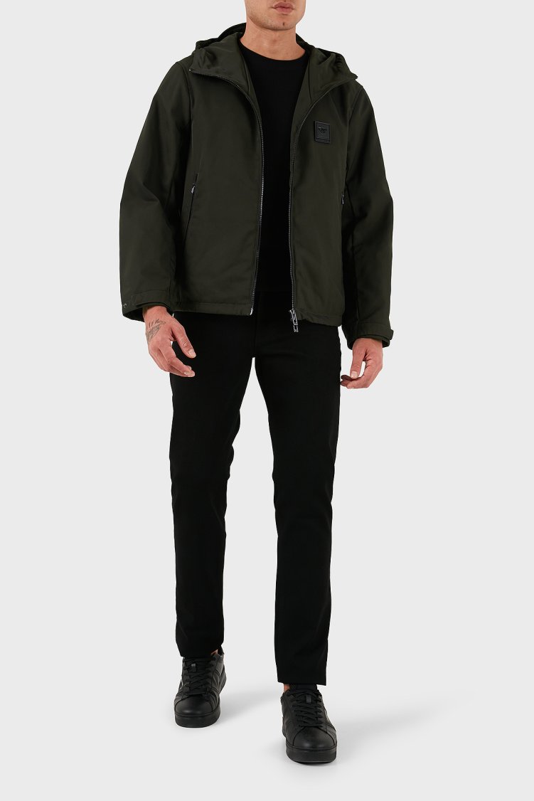 Emporio Armani Logolu Regular Fit Kapüşonlu Erkek Mont EM003417 AF18264 U8120 HAKİ - Emporio Armani (1)
