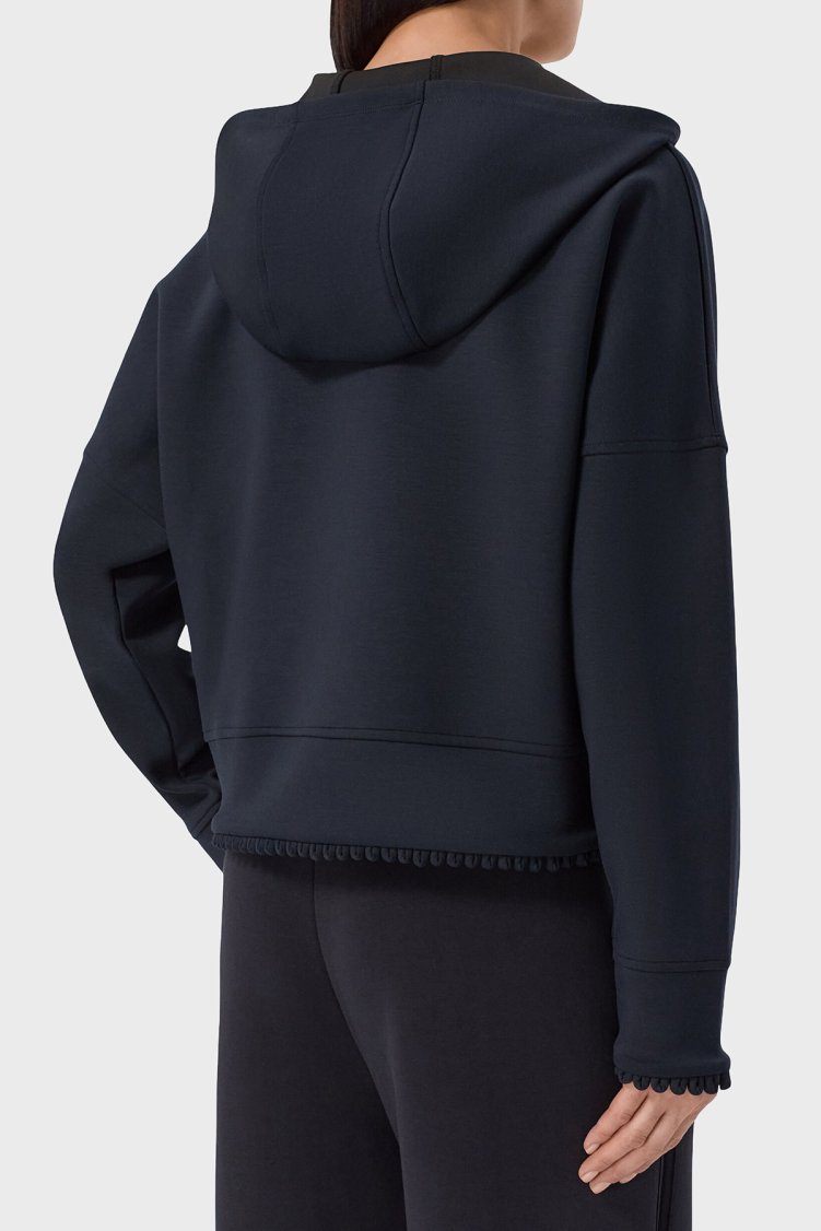 Emporio Armani Logolu Relaxed Fit Kapüşonlu Kadın Ceket EW004729 AF25831 MB136 Lacivert - Emporio Armani (1)