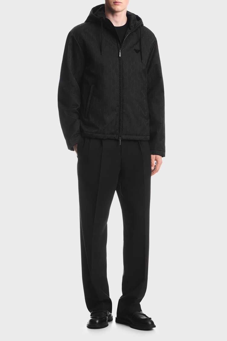 Emporio Armani Logolu Relaxed Fit Kapüşonlu Suya Dayanıklı Erkek Ceket EM006736 AF29202 FC368 Siyah - Emporio Armani (1)