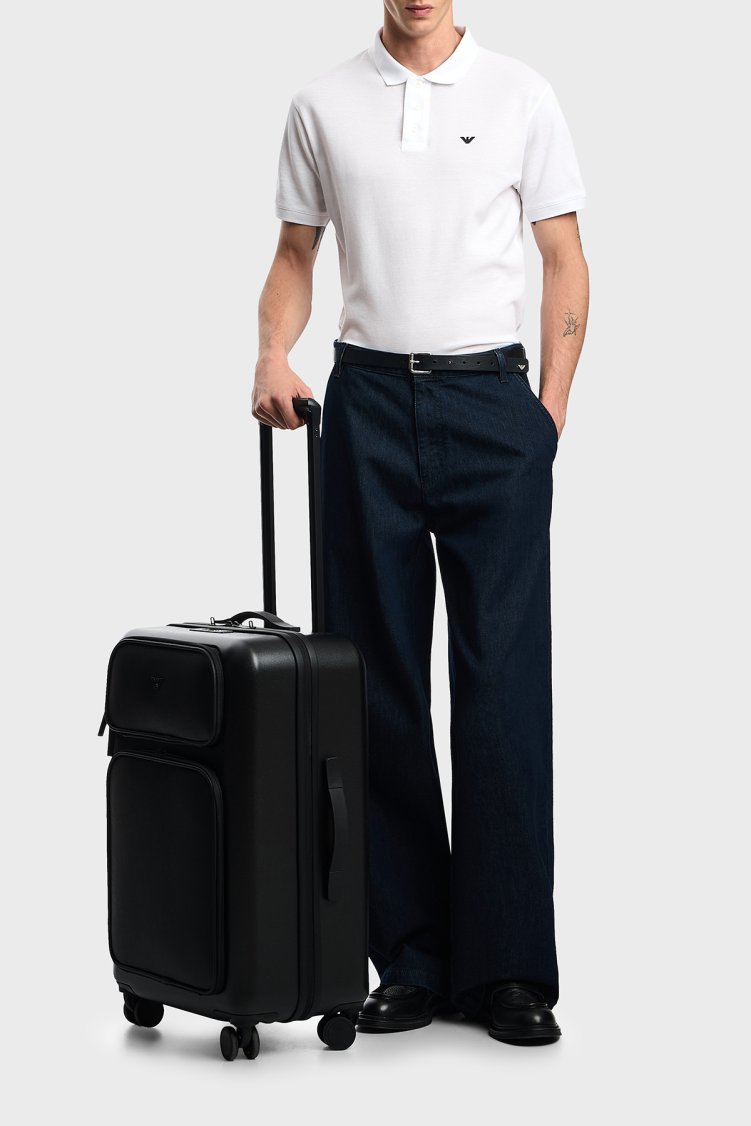 Emporio Armani Logolu Şifreli Fermuarlı Orta Boy Erkek Valiz EM002547 AF13805 UC001 Siyah - Emporio Armani (1)