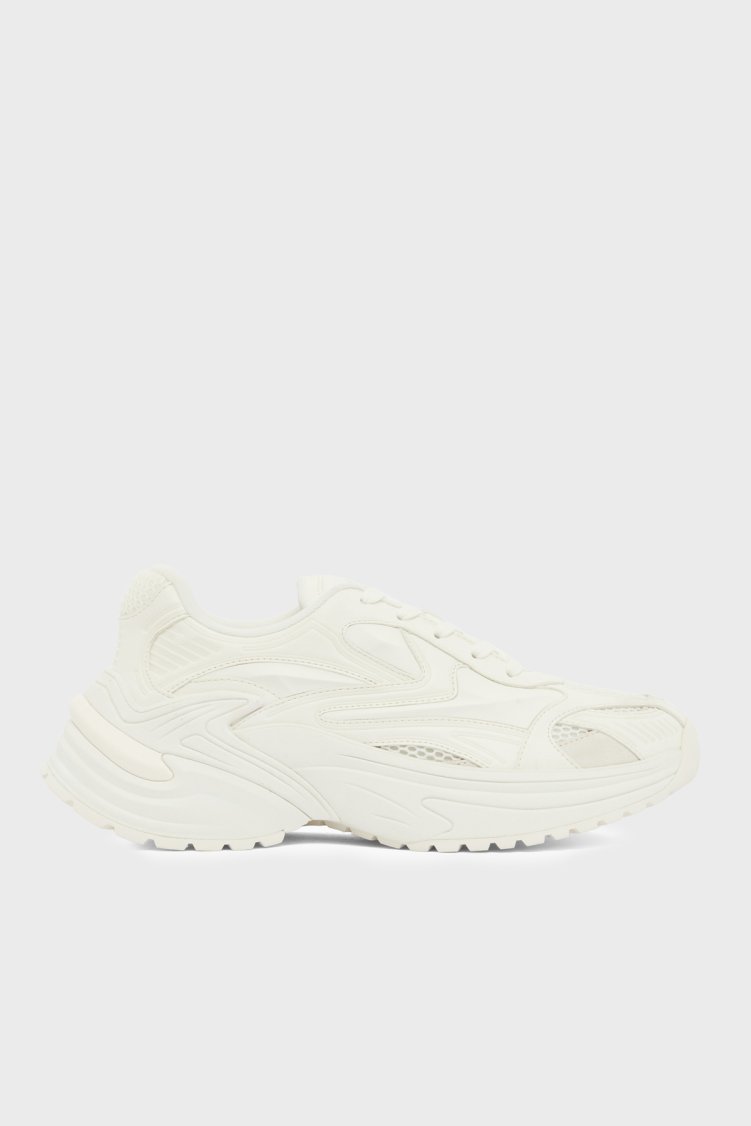 Emporio Armani Logolu Sneaker Erkek Ayakkabı EM004829 AF23185 M0360 BEYAZ - Emporio Armani