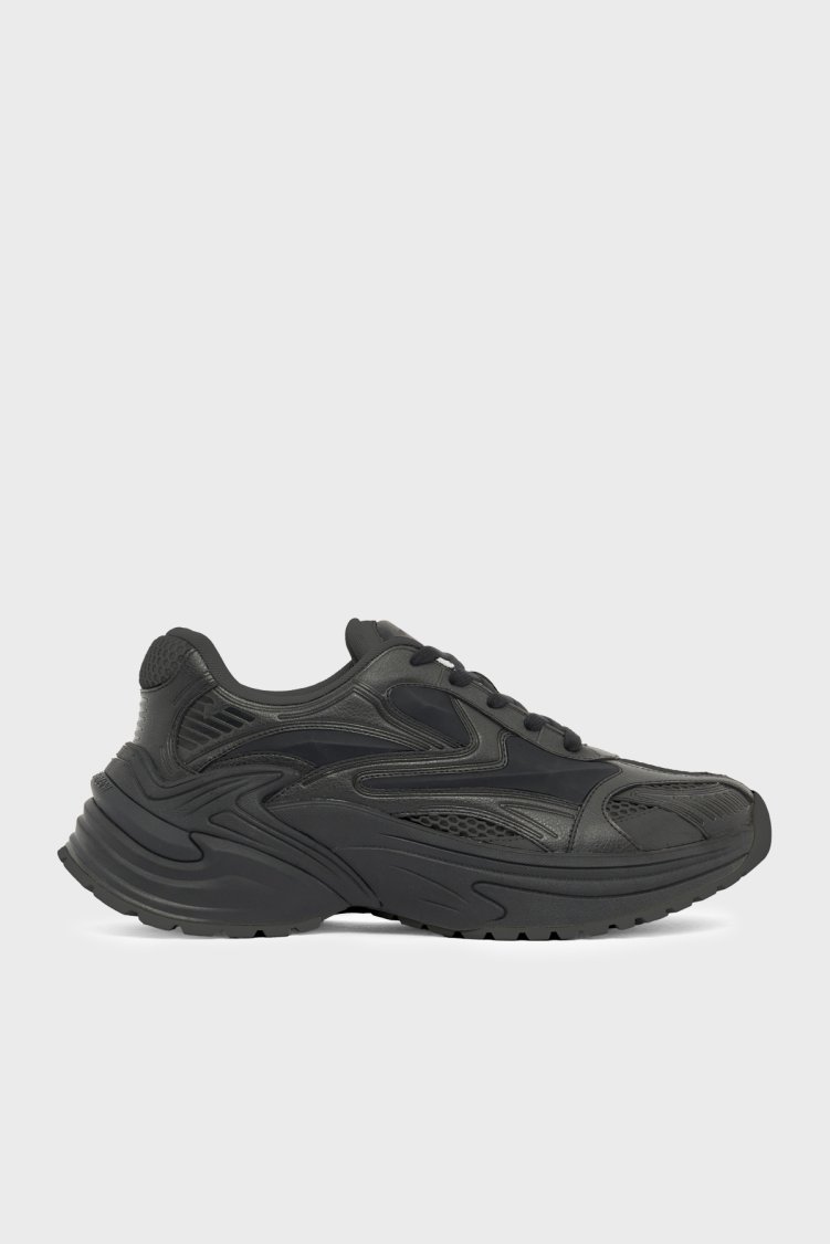 Emporio Armani Logolu Sneaker Erkek Ayakkabı EM004829 AF23185 MC419 SİYAH - Emporio Armani