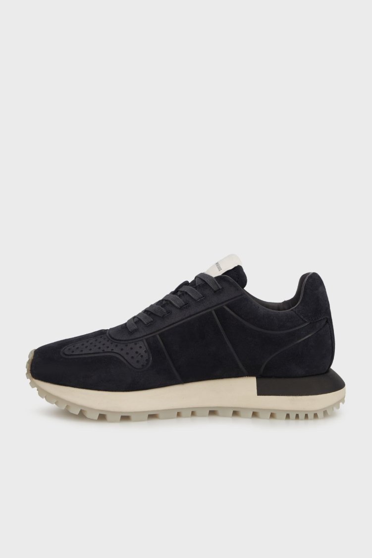 Emporio Armani Logolu Süet Sneaker Erkek Ayakkabı EM003740 AF19728 ZB005 LACİVERT - Emporio Armani (1)