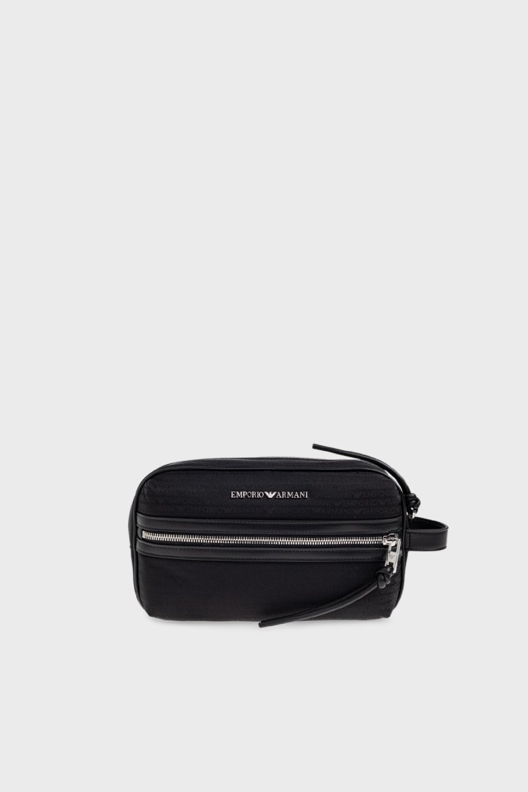 Emporio Armani Logolu Tutma Saplı Erkek Çanta EM005401 AF14637 UC001 SİYAH - Emporio Armani