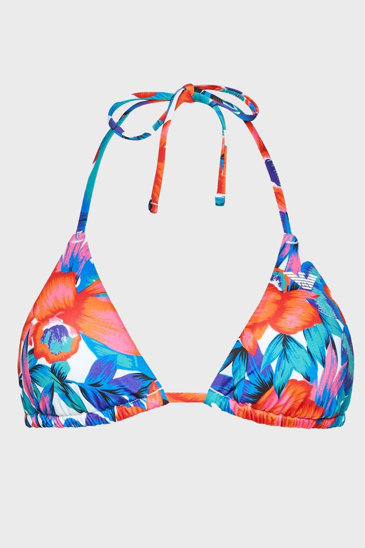 Emporio Armani Logolu Üçgen Bayan Bikini Üstü S 262421 2R300 75810 FUŞYA - Emporio Armani
