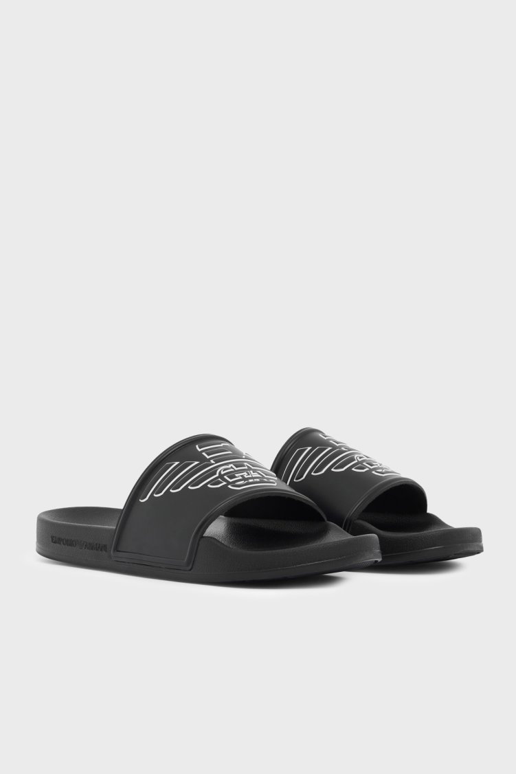 Emporio Armani Logolu Unisex Terlik EX000042 AF22189 MZ680 SİYAH - Emporio Armani (1)