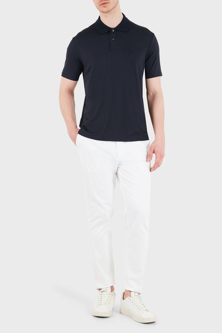 Emporio Armani Modal ve İpek Karışımlı Düğmeli Erkek Polo EM004526 AF13721 UB118 LACİVERT - Emporio Armani (1)