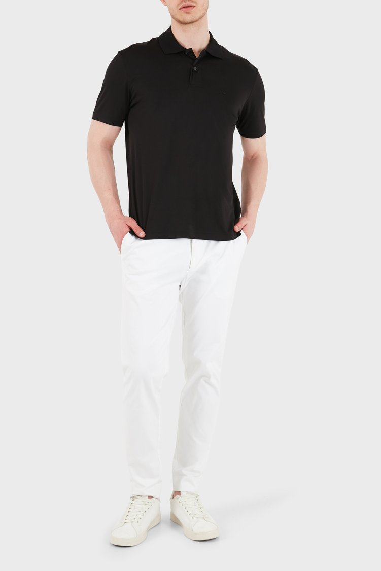 Emporio Armani Modal ve İpek Karışımlı Regular Fit Düğmeli Erkek Polo EM004526 AF13721 UC001 SİYAH - Emporio Armani (1)