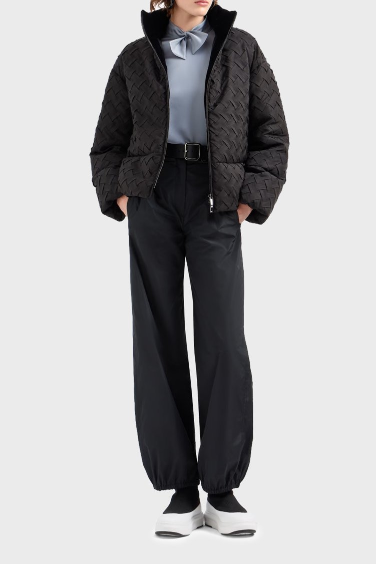 Emporio Armani Örgü Desenli Regular Fit Dik Yaka Şişme Kadın Mont 6D2B73 2NGPZ 0999 SİYAH - Emporio Armani (1)