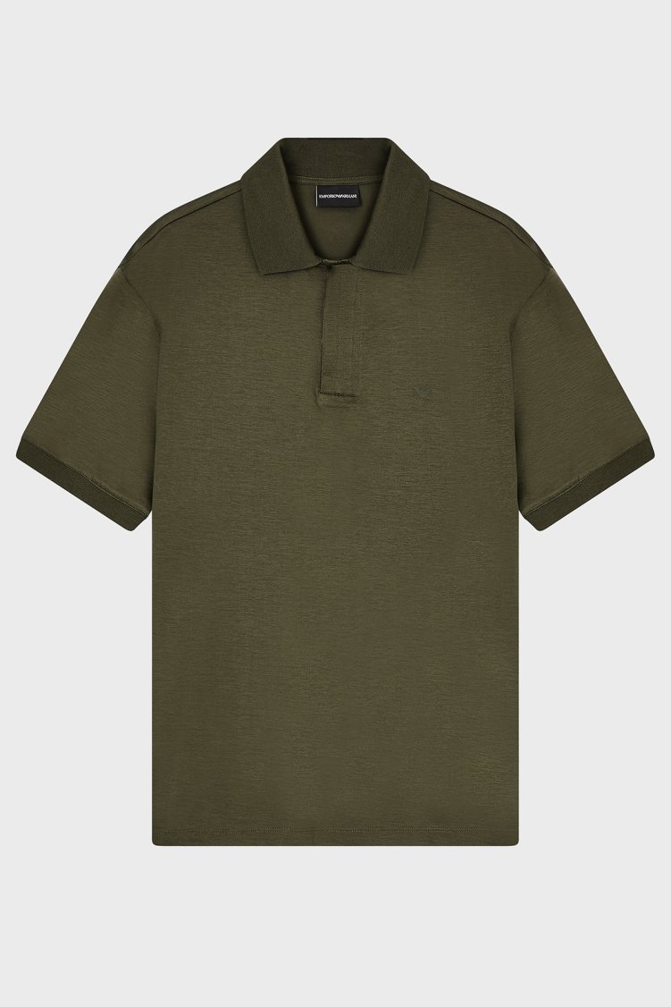 Emporio Armani Pamuk Karışımlı Regular Fit Düğmeli Erkek Polo EM005492 AF24839 U8121 HAKİ - Emporio Armani (1)