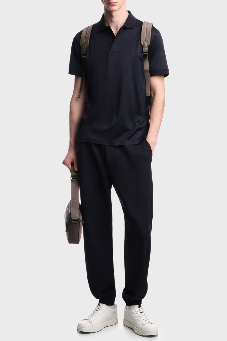 Emporio Armani Pamuk Karışımlı Regular Fit Düğmeli Erkek Polo EM005492 AF24839 UB118 LACİVERT - Emporio Armani (1)