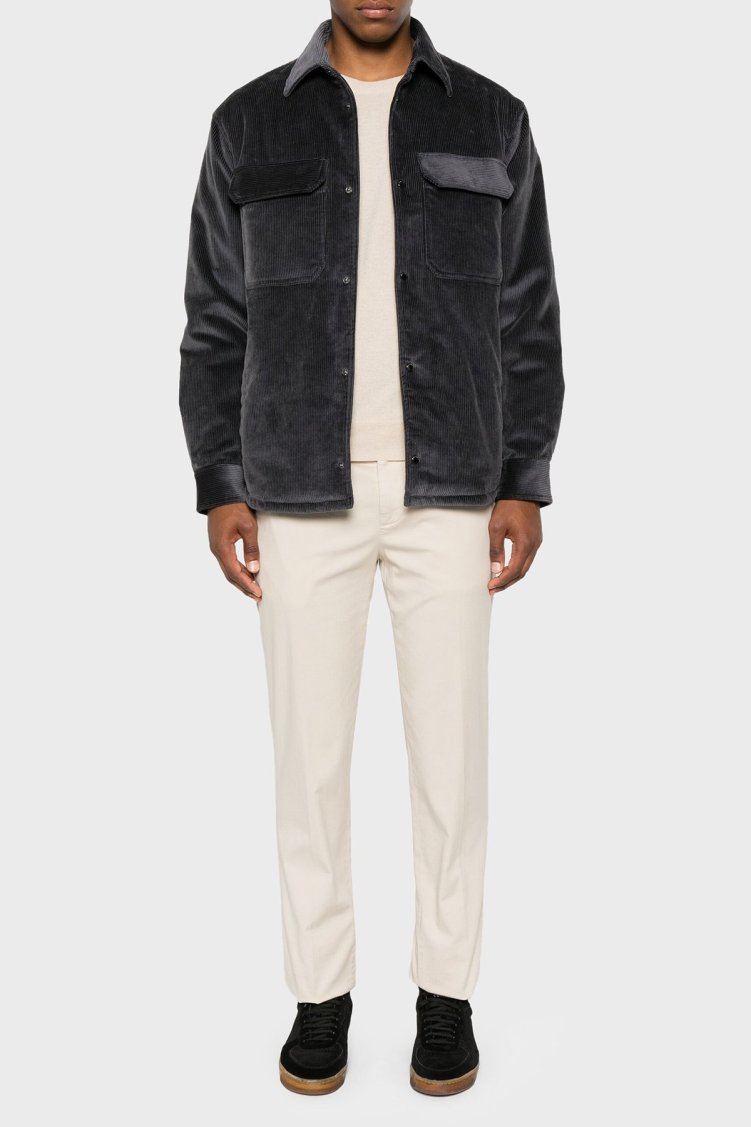 Emporio Armani Pamuk Karışımlı Regular Fit Kadife Erkek Ceket 6D1CN0 1NUCZ 0842 ANTRASİT - Emporio Armani (1)