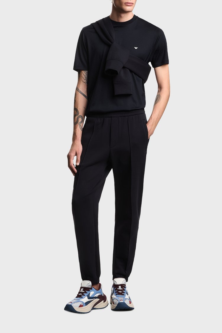 Emporio Armani Pamuk Karışımlı Regular Fit Logolu Bisiklet Yaka Erkek T Shirt EM004592 AF13747 UB118 LACİVERT - Emporio Armani (1)