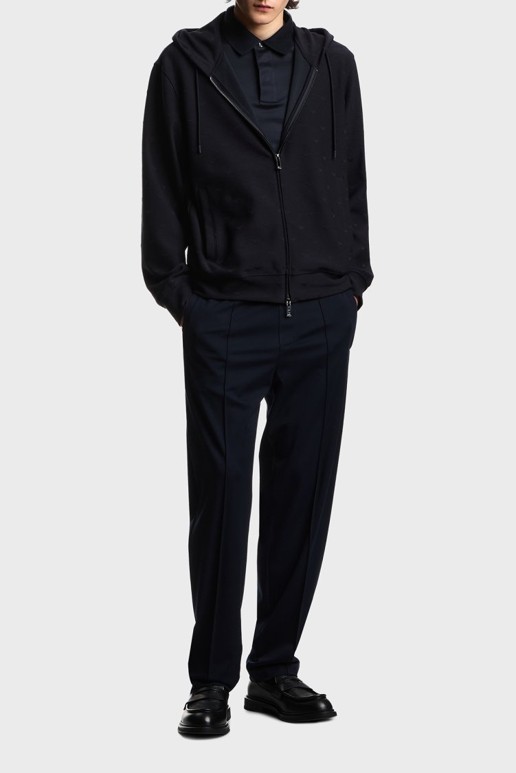 Emporio Armani Pamuk Karışımlı Regular Fit Logolu Düğmeli Erkek Polo EM004588 AF10017 UB118 LACİVERT - Emporio Armani (1)