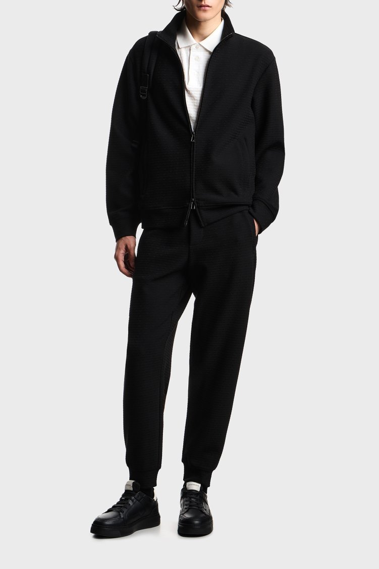Emporio Armani Pamuk Karışımlı Regular Fit Logolu Yüksek Bel Erkek Pantolon EM004535 AF13700 FC293 SİYAH - Emporio Armani (1)