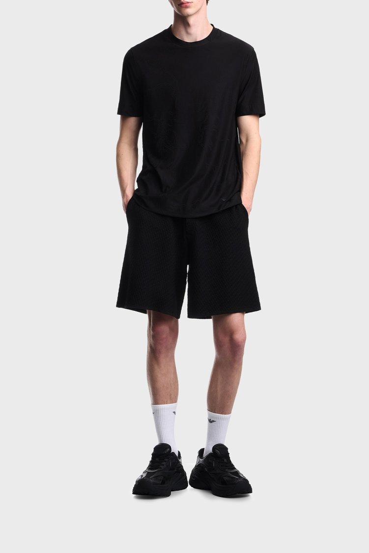Emporio Armani Pamuk ve İpek Karışımlı Regular Fit Bisiklet Yaka Erkek T Shirt EM004644 AF23458 FC333 SİYAH - Emporio Armani (1)