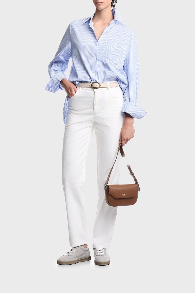 Emporio Armani Pamuklu Düğme Ve Fermuarlı Düz Paça Jeans Kadın Kot Pantolon EW003498 AF17028 U0006 Beyaz - Emporio Armani (1)
