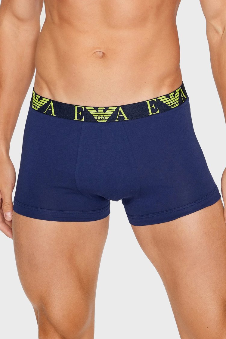 Emporio Armani Pamuklu Esnek 3 Pack Erkek Boxer 111357 3F715 09151 Tarçın-Yeşil-Lacivert - Emporio Armani (1)