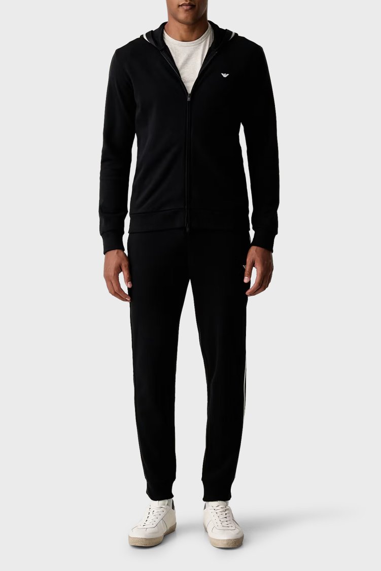 Emporio Armani Pamuklu Kapüşonlu Fermuarlı Erkek Sweat EM000653 AF25024 UC001 Siyah - Emporio Armani (1)