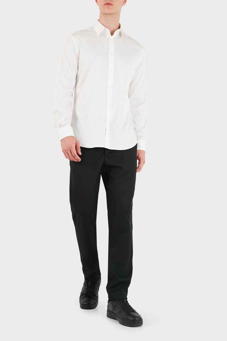 Emporio Armani Pamuklu Klasik Yaka Uzun Kollu Erkek Gömlek EM006705 AF23800 U0002 Beyaz - Emporio Armani (1)