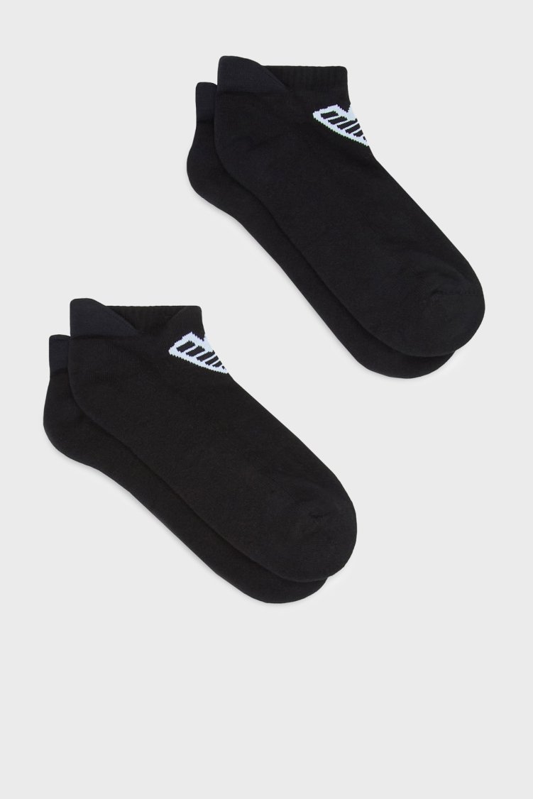 Emporio Armani Pamuklu Logolu 2 Pack Erkek Çorap EM003751 AF20084 MC005 SİYAH - Emporio Armani