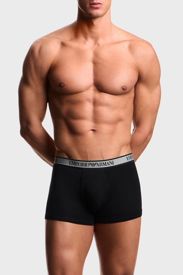 Emporio Armani Pamuklu Logolu 3 Pack Erkek Boxer EM000259 AF20669 MC061 SİYAH - Emporio Armani (1)