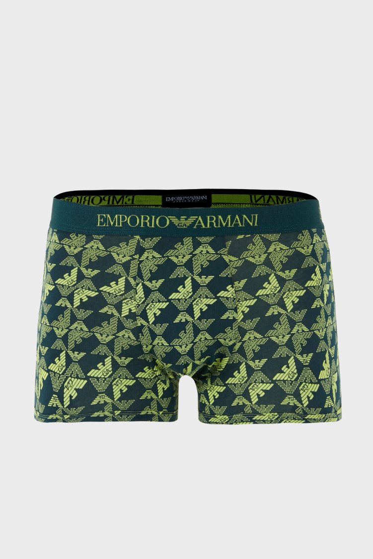 Emporio Armani Pamuklu Logolu 3 Pack Erkek Boxer EM000260 AF10800 MB240 Lacivert-Haki-Yeşil - Emporio Armani (1)