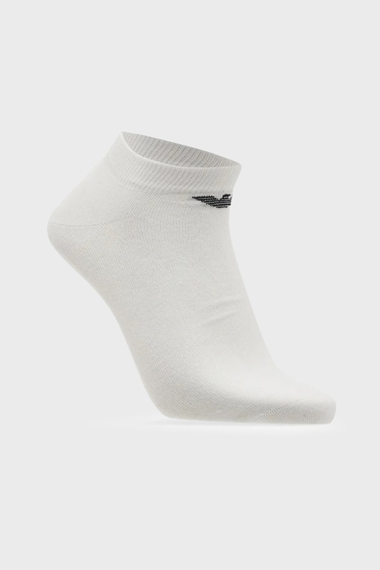 Emporio Armani Pamuklu Logolu 3 Pack Erkek Çorap EM000550 AF14446 M0066 BEYAZ - Emporio Armani (1)